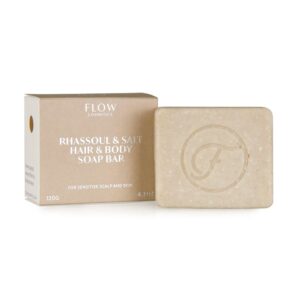 Flow Cosmetics Shampoo bar Rhassoul & Salt - Voor een gevoelige hoofdhuid en droge huid 120gr